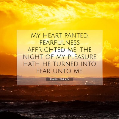 Picture 07 - Isaiah 21:4 KJV - My heart panted, fearfulness affrighted me: the - Bible Verse Picture