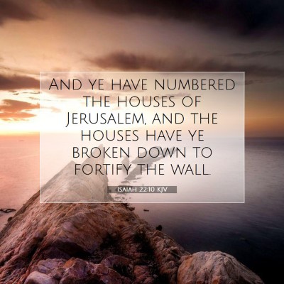 Picture 07 - Isaiah 22:10 KJV - And ye have numbered the houses of Jerusalem, and - Bible Verse Picture