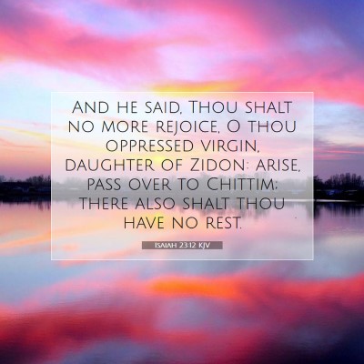 Picture 07 - Isaiah 23:12 KJV - And he said, Thou shalt no more rejoice, O thou - Bible Verse Picture