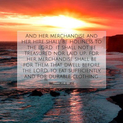 Picture 07 - Isaiah 23:18 KJV - And her merchandise and her hire shall be - Bible Verse Picture