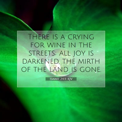Picture 07 - Isaiah 24:11 KJV - There is a crying for wine in the streets; all - Bible Verse Picture