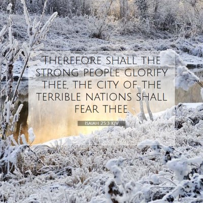 Picture 07 - Isaiah 25:3 KJV - Therefore shall the strong people glorify thee, - Bible Verse Picture