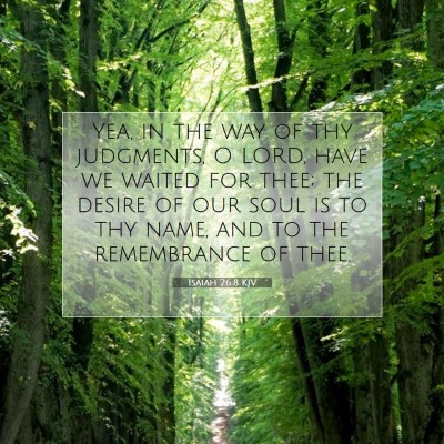 Picture 07 - Isaiah 26:8 KJV - Yea, in the way of thy judgments, O LORD, have we - Bible Verse Picture