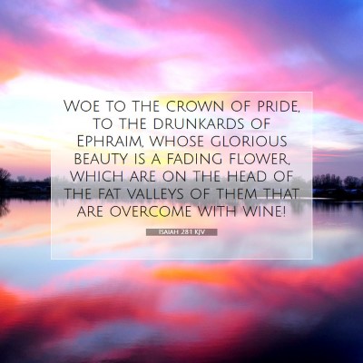 Picture 07 - Isaiah 28:1 KJV - Woe to the crown of pride, to the drunkards of - Bible Verse Picture