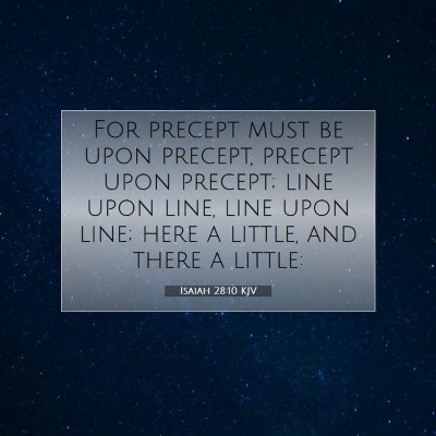 Picture 07 - Isaiah 28:10 KJV - For precept must be upon precept, precept upon - Bible Verse Picture