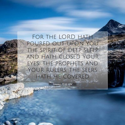 Picture 07 - Isaiah 29:10 KJV - For the LORD hath poured out upon you the spirit - Bible Verse Picture