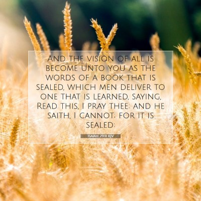 Picture 07 - Isaiah 29:11 KJV - And the vision of all is become unto you as the - Bible Verse Picture