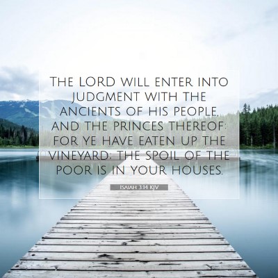 Picture 07 - Isaiah 3:14 KJV - The LORD will enter into judgment with the - Bible Verse Picture