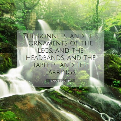 Picture 07 - Isaiah 3:20 KJV - The bonnets, and the ornaments of the legs, and - Bible Verse Picture