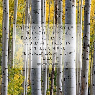 Picture 07 - Isaiah 30:12 KJV - Wherefore thus saith the Holy One of Israel, - Bible Verse Picture