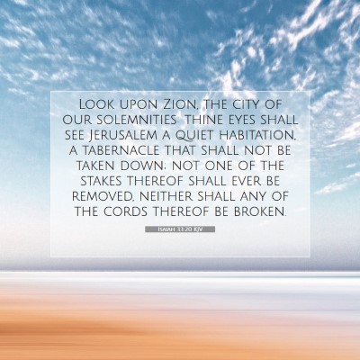 Picture 07 - Isaiah 33:20 KJV - Look upon Zion, the city of our solemnities: - Bible Verse Picture