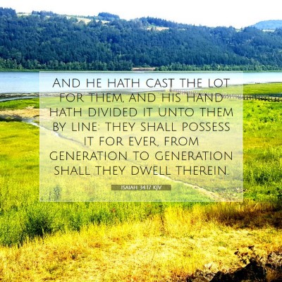 Picture 07 - Isaiah 34:17 KJV - And he hath cast the lot for them, and his hand - Bible Verse Picture