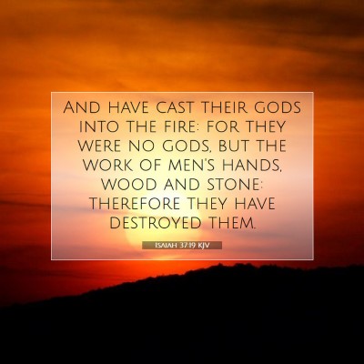 Picture 07 - Isaiah 37:19 KJV - And have cast their gods into the fire: for they - Bible Verse Picture