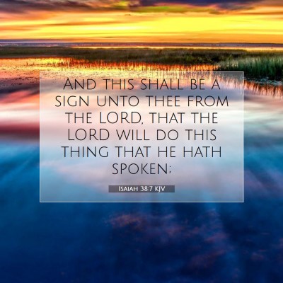 Picture 07 - Isaiah 38:7 KJV - And this shall be a sign unto thee from the LORD, - Bible Verse Picture