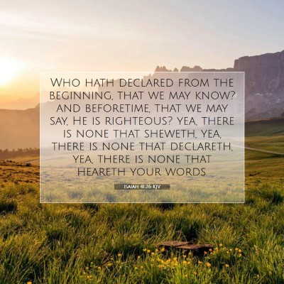 Picture 07 - Isaiah 41:26 KJV - Who hath declared from the beginning, that we may - Bible Verse Picture