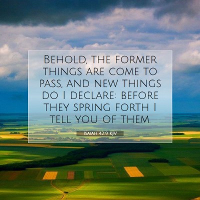 Picture 07 - Isaiah 42:9 KJV - Behold, the former things are come to pass, and - Bible Verse Picture
