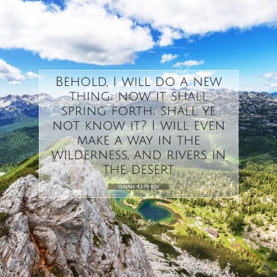 Picture 07 - Isaiah 43:19 KJV - Behold, I will do a new thing; now it shall - Bible Verse Picture