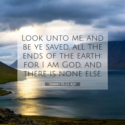 Picture 07 - Isaiah 45:22 KJV - Look unto me, and be ye saved, all the ends of - Bible Verse Picture