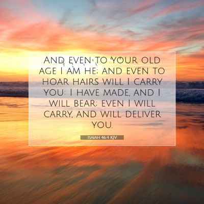 Picture 07 - Isaiah 46:4 KJV - And even to your old age I am he; and even to - Bible Verse Picture