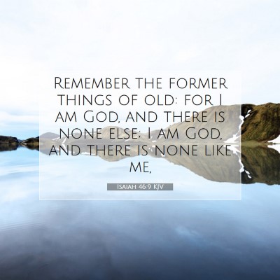 Picture 07 - Isaiah 46:9 KJV - Remember the former things of old: for I am God, - Bible Verse Picture