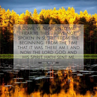 Picture 07 - Isaiah 48:16 KJV - Come ye near unto me, hear ye this; I have not - Bible Verse Picture