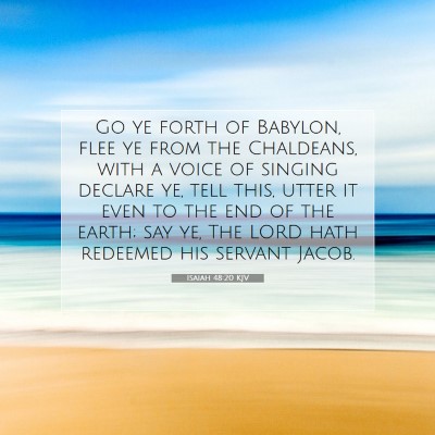 Picture 07 - Isaiah 48:20 KJV - Go ye forth of Babylon, flee ye from the - Bible Verse Picture