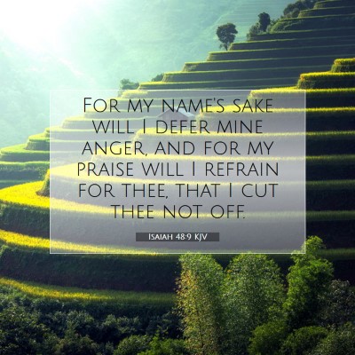 Picture 07 - Isaiah 48:9 KJV - For my name's sake will I defer mine anger, and - Bible Verse Picture