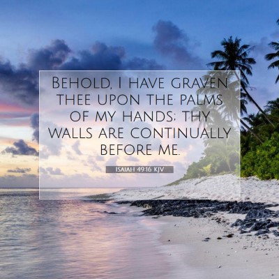 Picture 07 - Isaiah 49:16 KJV - Behold, I have graven thee upon the palms of my - Bible Verse Picture