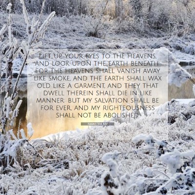 Picture 07 - Isaiah 51:6 KJV - Lift up your eyes to the heavens, and look upon - Bible Verse Picture