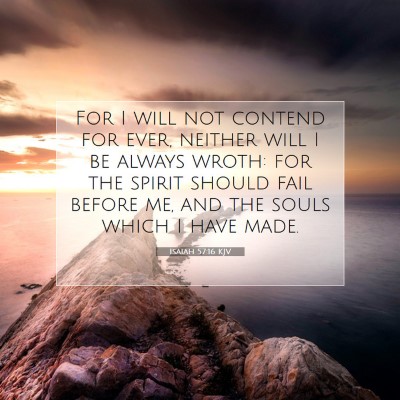 Picture 07 - Isaiah 57:16 KJV - For I will not contend for ever, neither will I - Bible Verse Picture