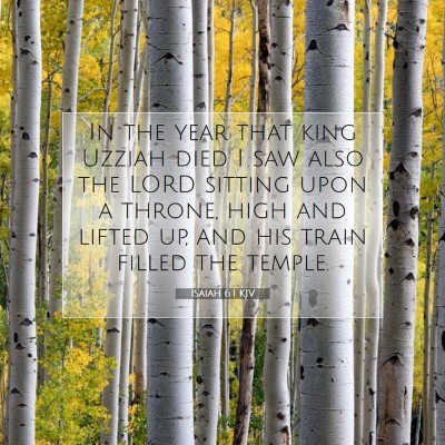 Picture 07 - Isaiah 6:1 KJV - In the year that king Uzziah died I saw also the - Bible Verse Picture