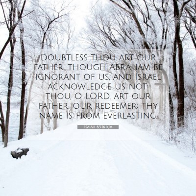 Picture 07 - Isaiah 63:16 KJV - Doubtless thou art our father, though Abraham be - Bible Verse Picture