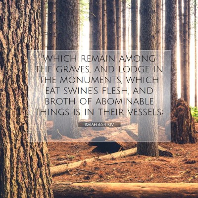 Picture 07 - Isaiah 65:4 KJV - Which remain among the graves, and lodge in the - Bible Verse Picture