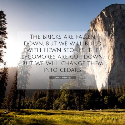 Picture 07 - Isaiah 9:10 KJV - The bricks are fallen down, but we will build - Bible Verse Picture