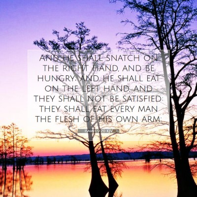 Picture 07 - Isaiah 9:20 KJV - And he shall snatch on the right hand, and be - Bible Verse Picture