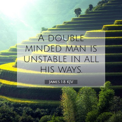 Picture 07 - James 1:8 KJV - A double minded man is unstable in all his - Bible Verse Picture
