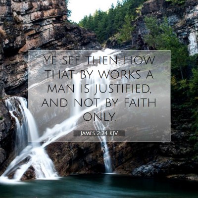 Picture 07 - James 2:24 KJV - Ye see then how that by works a man is justified, - Bible Verse Picture
