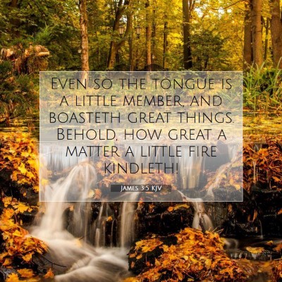 Picture 07 - James 3:5 KJV - Even so the tongue is a little member, and - Bible Verse Picture