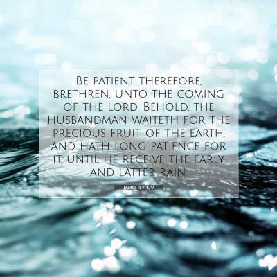 Picture 07 - James 5:7 KJV - Be patient therefore, brethren, unto the coming - Bible Verse Picture