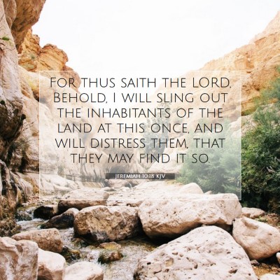 Picture 07 - Jeremiah 10:18 KJV - For thus saith the LORD, Behold, I will sling out - Bible Verse Picture