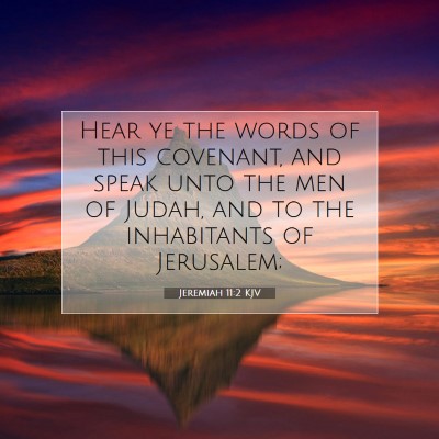 Picture 07 - Jeremiah 11:2 KJV - Hear ye the words of this covenant, and speak - Bible Verse Picture