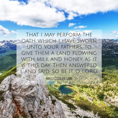 Picture 07 - Jeremiah 11:5 KJV - That I may perform the oath which I have sworn - Bible Verse Picture