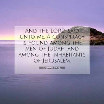 Picture 07 - Jeremiah 11:9 KJV - And the LORD said unto me, A conspiracy is found - Bible Verse Picture