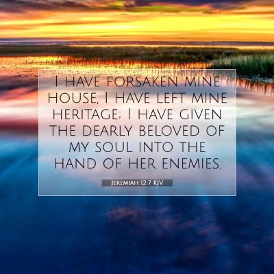 Picture 07 - Jeremiah 12:7 KJV - I have forsaken mine house, I have left mine - Bible Verse Picture