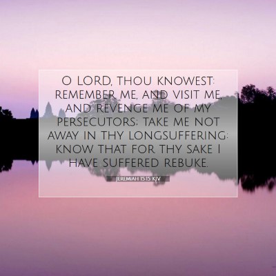 Picture 07 - Jeremiah 15:15 KJV - O LORD, thou knowest: remember me, and visit me, - Bible Verse Picture