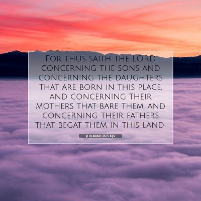 Picture 07 - Jeremiah 16:3 KJV - For thus saith the LORD concerning the sons and - Bible Verse Picture
