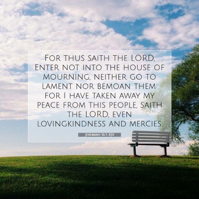 Picture 07 - Jeremiah 16:5 KJV - For thus saith the LORD, Enter not into the house - Bible Verse Picture