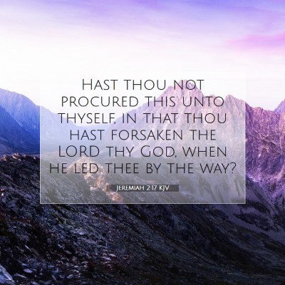 Picture 07 - Jeremiah 2:17 KJV - Hast thou not procured this unto thyself, in that - Bible Verse Picture