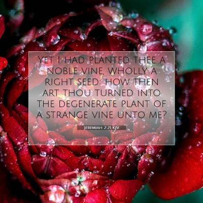 Picture 07 - Jeremiah 2:21 KJV - Yet I had planted thee a noble vine, wholly a - Bible Verse Picture