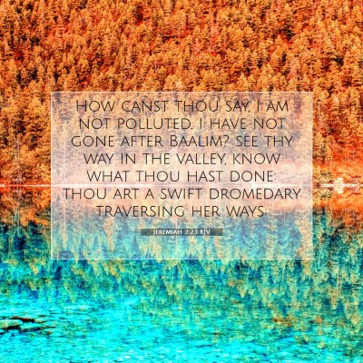 Picture 07 - Jeremiah 2:23 KJV - How canst thou say, I am not polluted, I have not - Bible Verse Picture